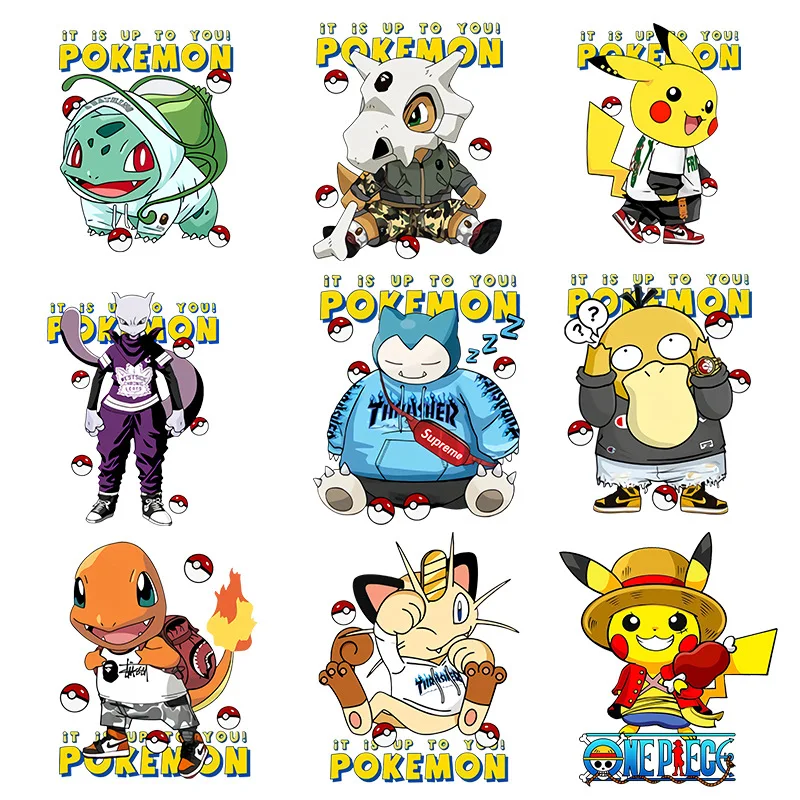 

Anime Kawaii Iron On Clothes Patches Heat Transfer on T-Shirt Children Stickers Cartoon Embroidered Sew On Clothing Decor Gifts