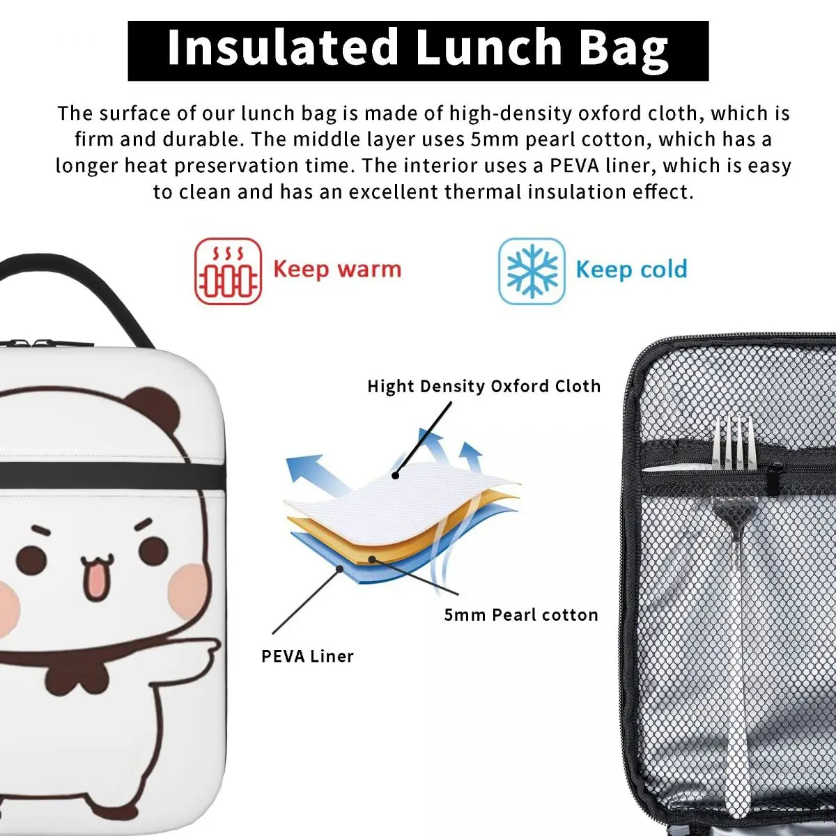 Шлепанцы Dudu с изолированным покрытием большой Ланч-бокс в виде медведя панды