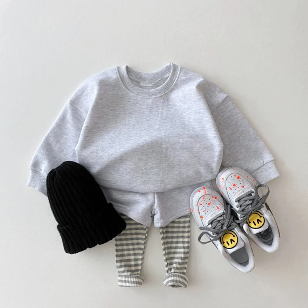 

Baby Clothing Sets Casual Baby Boy Girl Kids Clothes Clothing Solid Korean Style Long Sleeve Shirt Spring Clothes Girls Sets