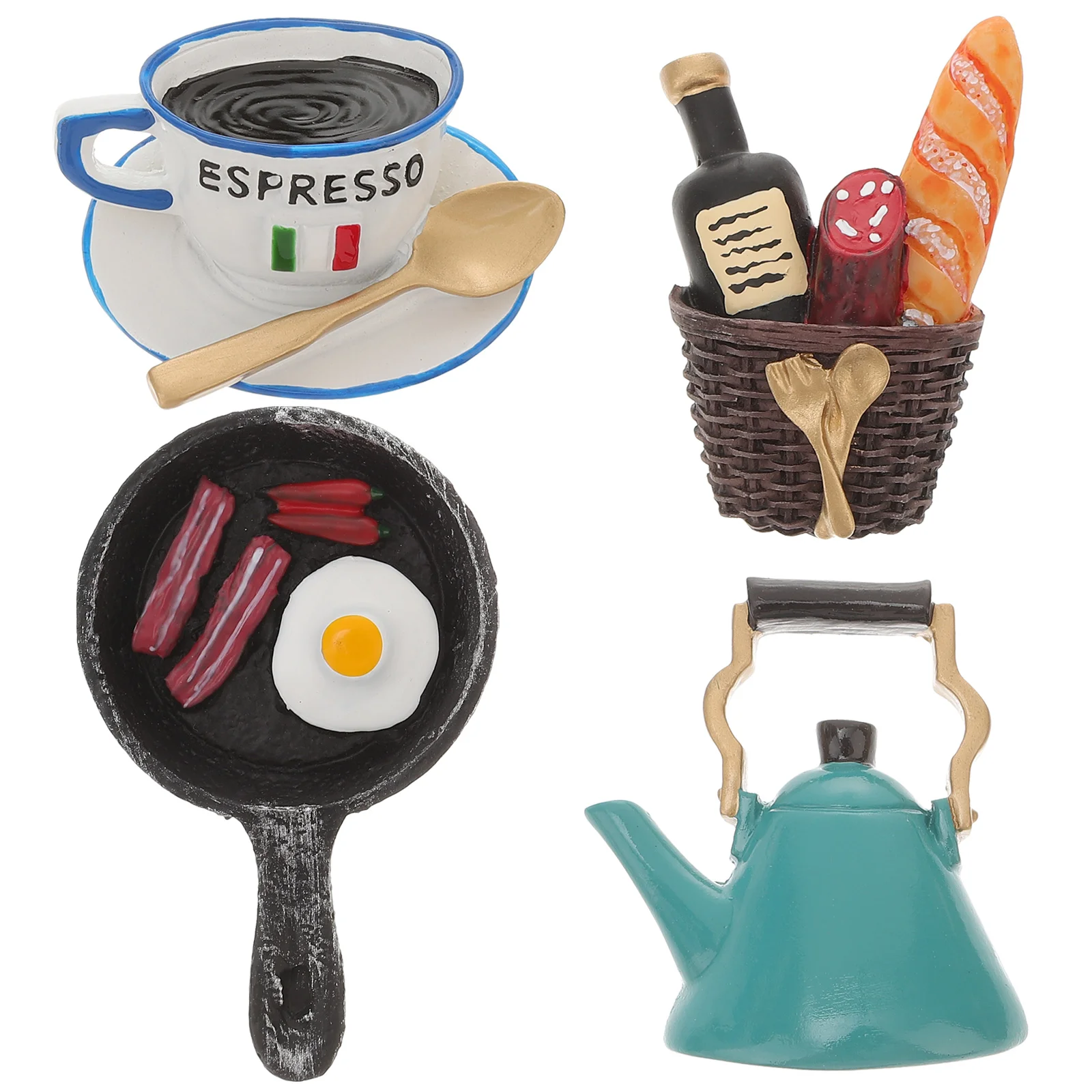 

4pcs Refrigerator Magnet Creative 3D Cartoon Resin Food Magnet Whiteboard Magnet Simulation Fridge Decor Fridge Magnets