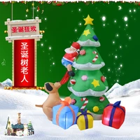2 1m christmas inflatables toy tree airblown santa claus climbing tree chased by puppy dog christmas decorations for home