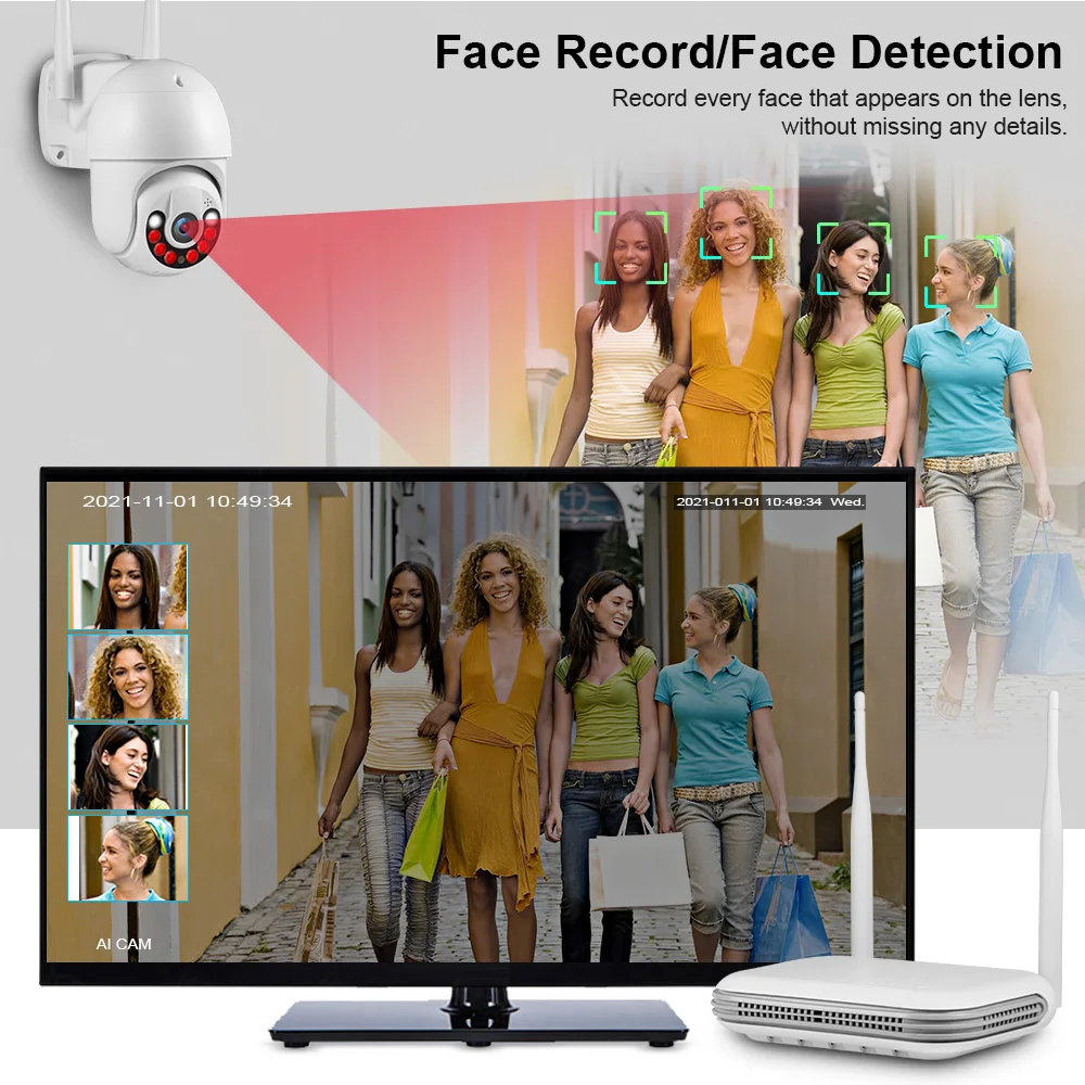 KERUI 3MP HD H.265 Водонепроницаемая PTZ WIFI IP-камера безопасности Беспроводная система