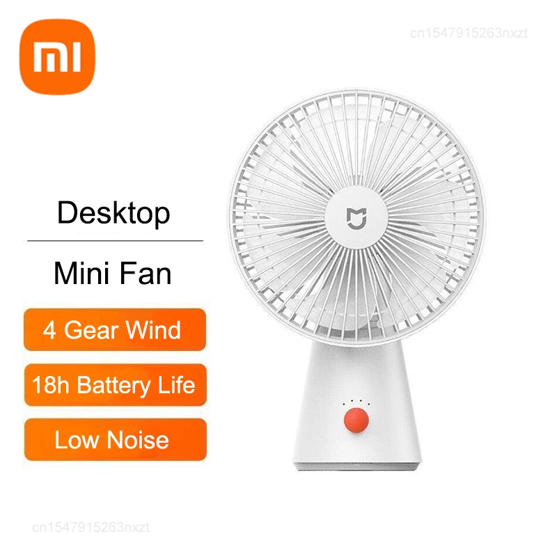 

New Xiaomi Mijia Desktop Mobile Fan Desktop Handheld Dual-use Travel Mini Portable Fan USB Rechargeable 4000mAh Battery Outdoor