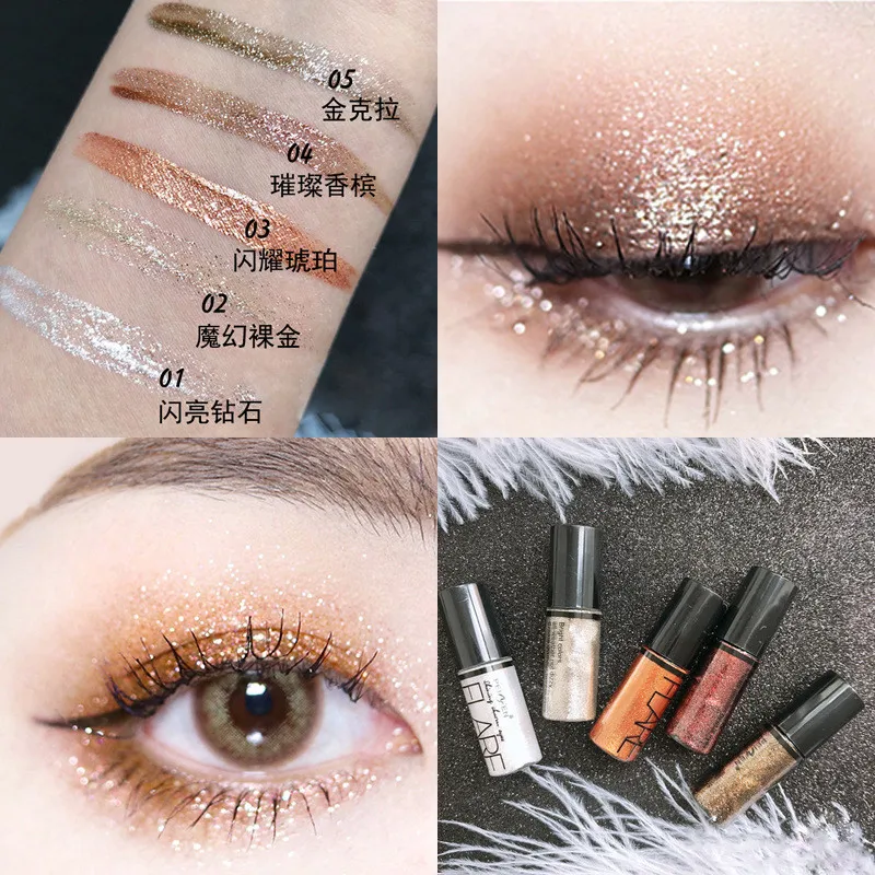 

2022 Hot Eye Makeup Silver Rose Gold Liquid Glitter Eyeshadow Shimmer Eye Liner Shadow Women Eye Pigment Korean Cosmetics