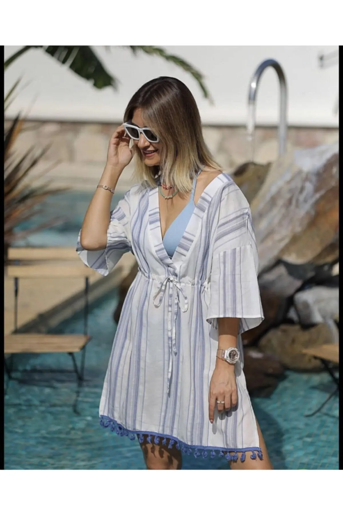 

Парео женское льняное, накидка на купальник, пикантная туника, костюм, пляжная одежда, Пляжное бикини, свободное мини-платье