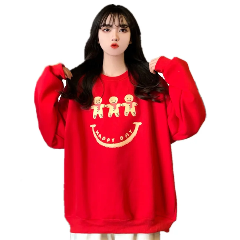 

Женский свитшот с круглым вырезом, с принтом улыбки