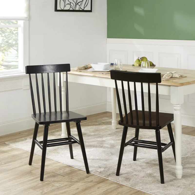 

Better Homes & Gardens Gerald Classic Black Wood Dining Chairs, Set of 2 dinning chair Modern Style