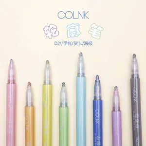 2*8 Double-line Contour Pens students draw outline pen with hand ledger 8 color set of fluorescent two-color marker pen