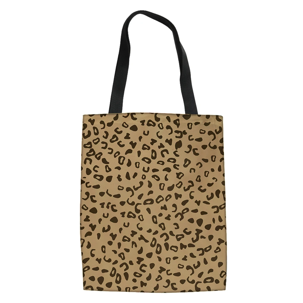 Leopard Design Print Fashion Shoulder Bag Beach School Teenager Shopping Bag High Quality Storage Bolso De Mano