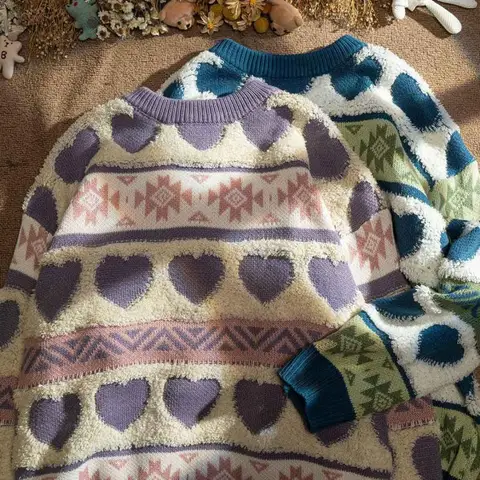 Женский трикотажный пуловер Zuolunouba акрил фиолетовый