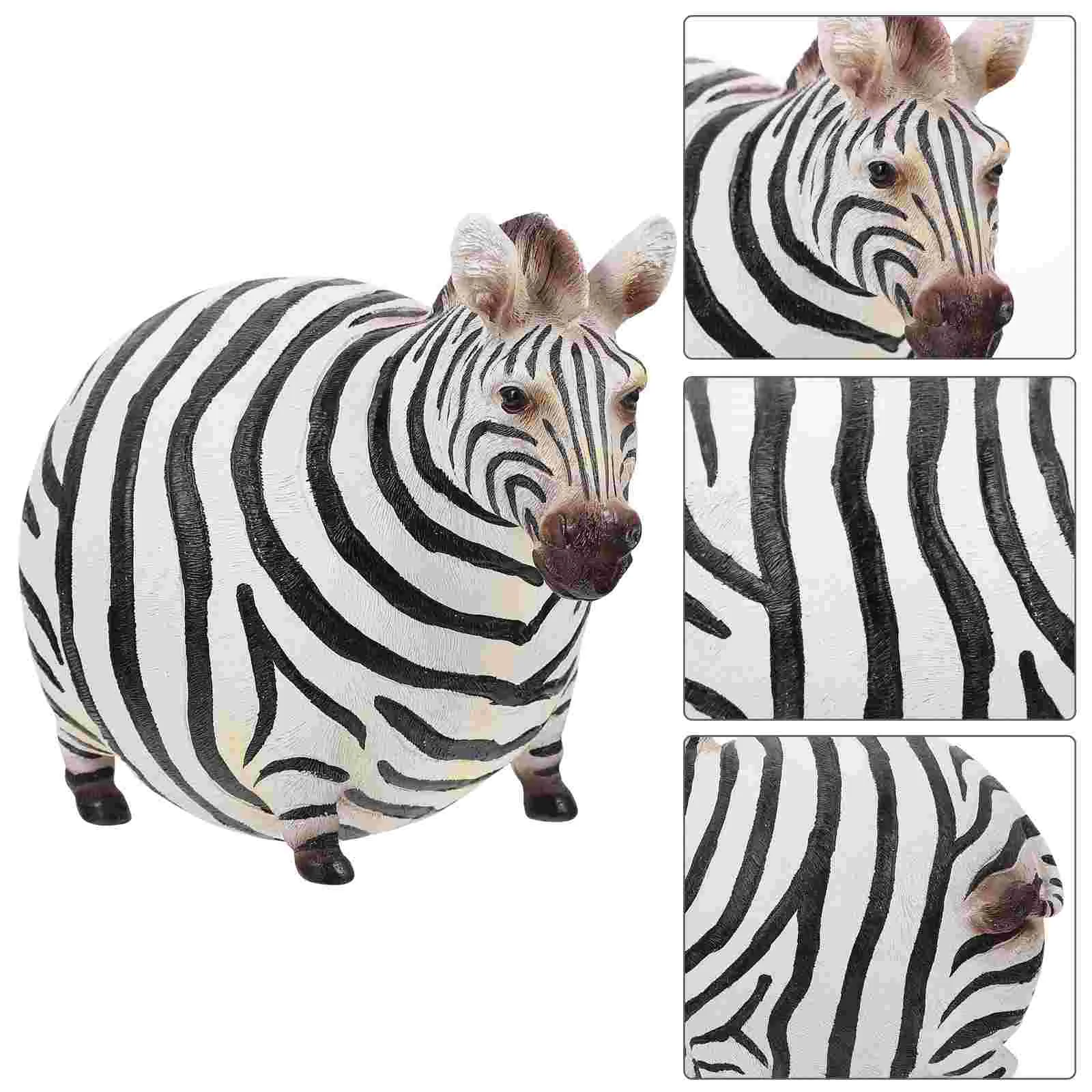 

Zebra Statue Figurine Garden Horse Baby Terrarium Outdoor Animal Artificial Fake Sculpture Realistic Modern Model Ornaments