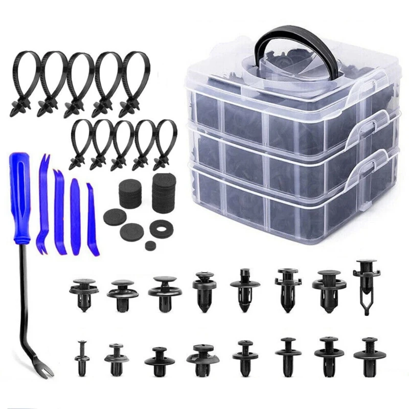 

Universal Car Body Retainer Clips Tailgate Handle Rod Fastener Remover Push Pin Rivets-Door Trim Door Panel Clamp 780Pcs