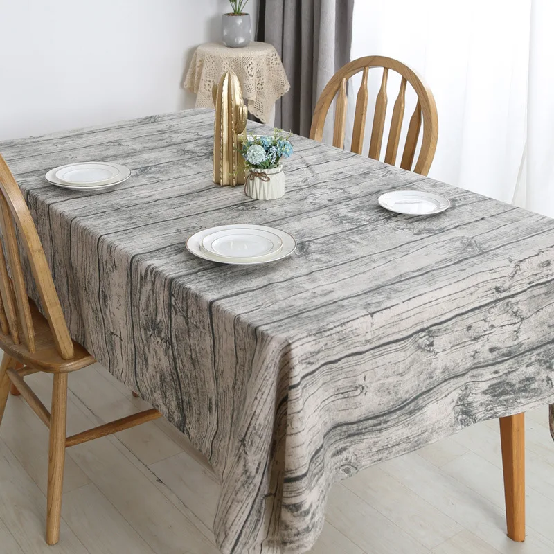 

Wooden Texture Printed Tablecloth for Dinning Table Retro Rectangle Table Cover Oil-proof Anti-stain Tea Tablecloth Home Decor