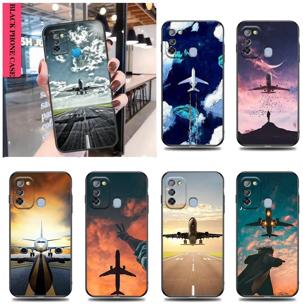 

Case For Infinix TECNO SPARK 7 6 Air Go 5 Pro HOT 20 20I 20S 5G 12 12I 11 11S 10 10I 10S 8 Play Case The Plane Set In The Sunset