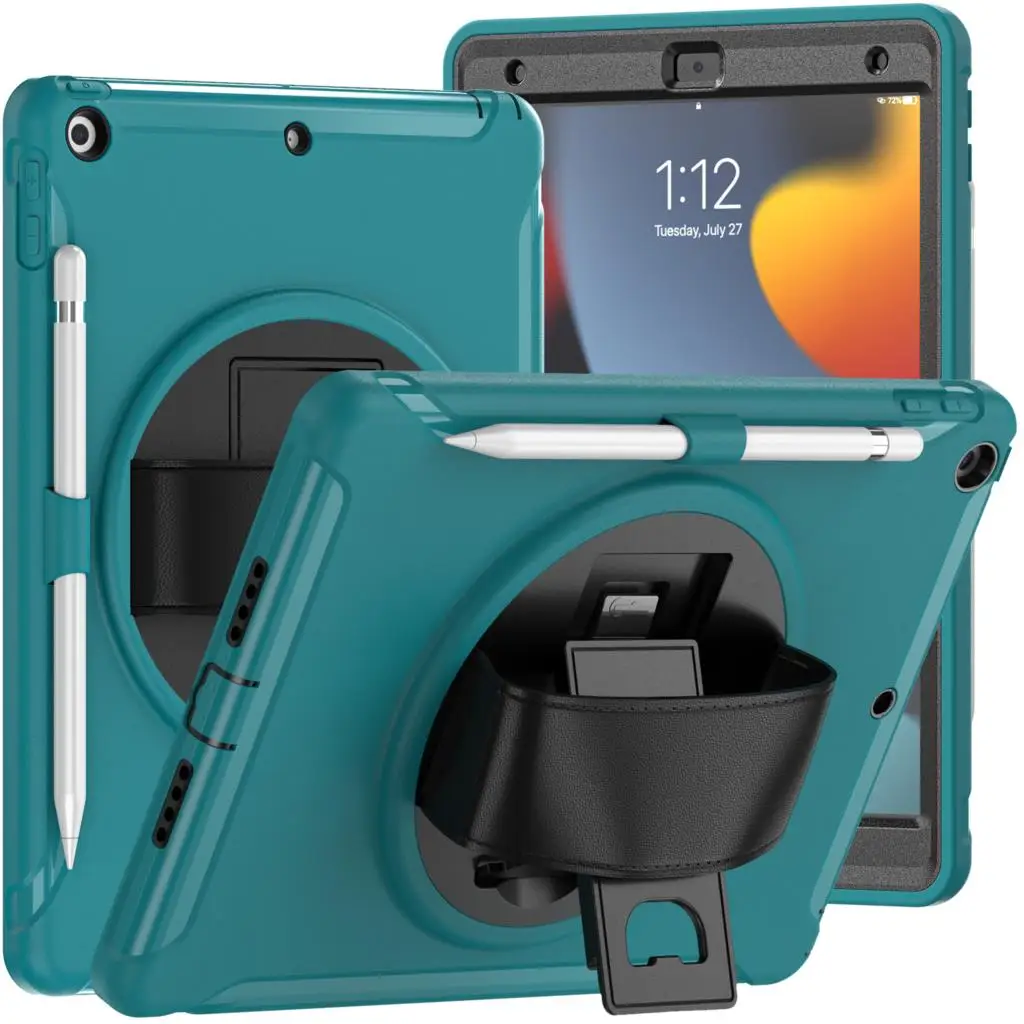 

Case For iPad 10.2 2019 2020 2021 7th 8th 9th Gen A2602 A2605 A2603 A2198 A2270 A2197 Kids Safe Hand Hybrid Stand Tablet Cover