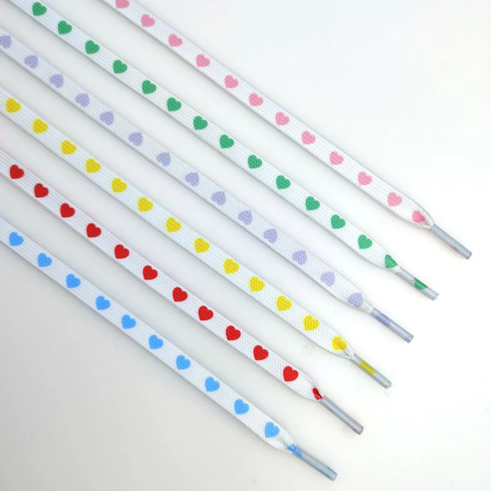 1 Pair Heart Creative Shoelaces Men Women Trend Personality Red Heart Sport Casual Basketball Shoe Laces Dropship New