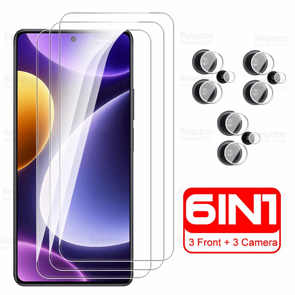 

6in1 Camera Tempered Glass For Xiaomi Redmi Note 12 Turbo Glass Screen Protector Redme Note12 Turbo 12Turbo 5G Protective Films