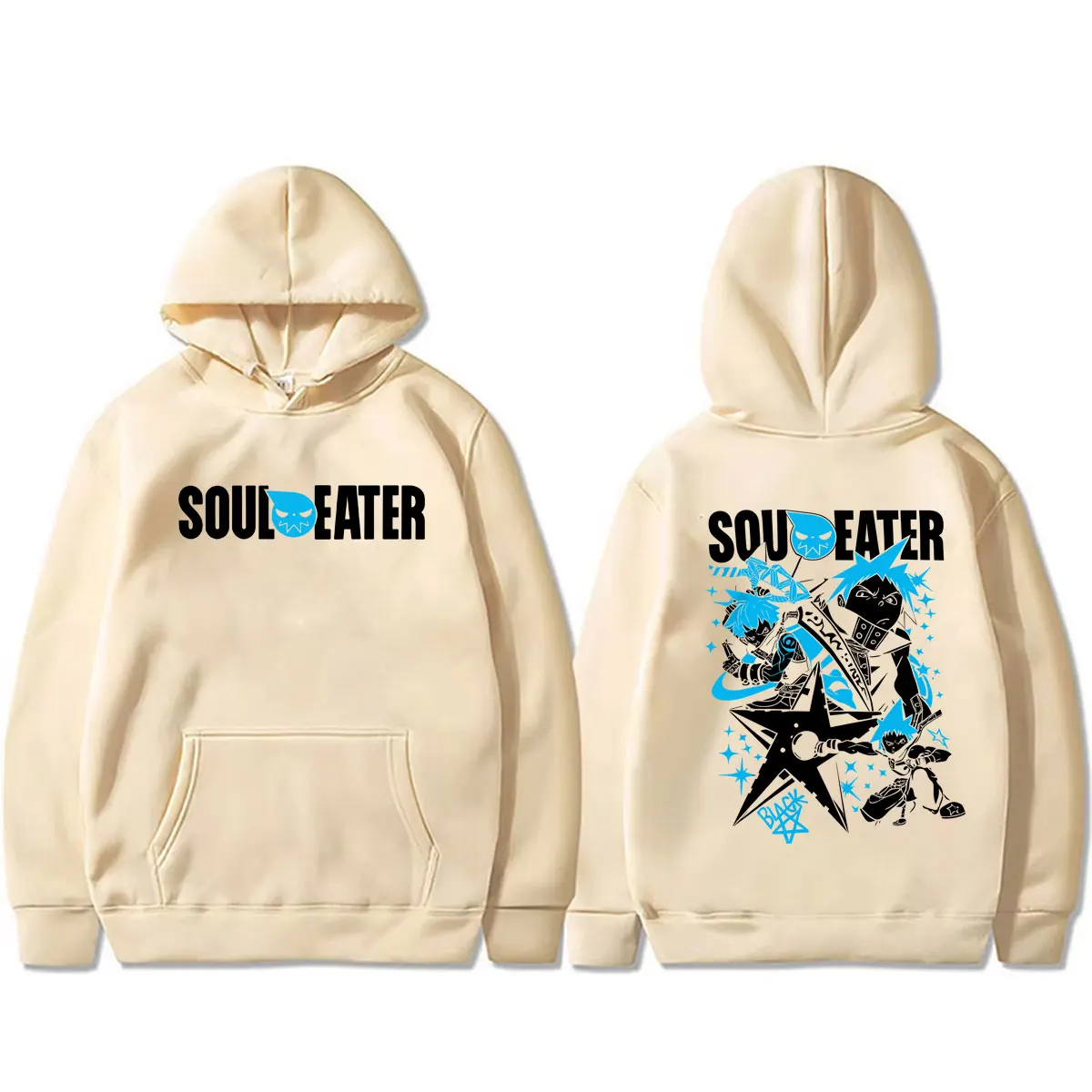 Фото Худи с графическим принтом Anime Soul Eater Black Star, модная повседневная толстовка унисекс в стиле оверсайз, уличная одежда, пуловер с манга-принтом №2