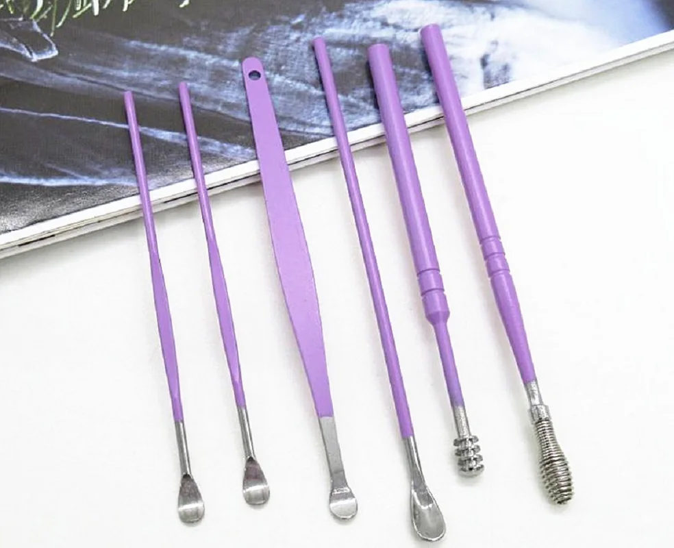 

6PCS Ear Cleaner Wax Removal Tool Earpick Sticks Earwax Remover Curette Ear Pick Cleaning Ear Cleanser Spoon Health Care Earpick