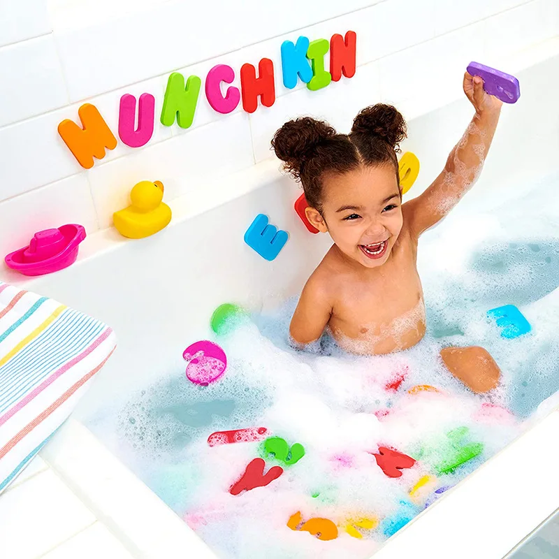 

Bathtub Toys For Kids Cartoon Animal Alphanumeric Letter Bath Water Toys Eva Children Early Education Bathroom Bath Float Toy
