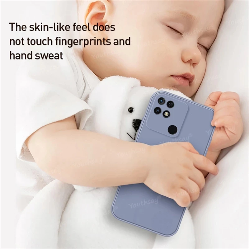 For Poco C40 Case for Xiaomi Poco C40 Cover Funda Coque Soft Original Liquid Silicone Phone Bumper For Poco C40