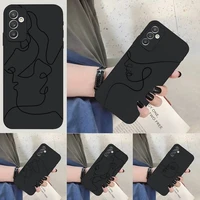 art abstract lines human face phone case fundas shell for samsung a01 a02 a22 a21 a20 a12 a11 a10 s a5 a6 a7 2018 cover
