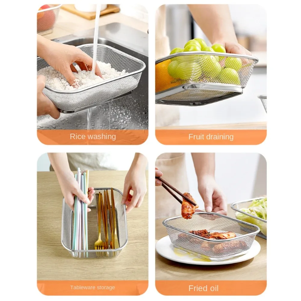 Ins квадратная сливная корзина утолщенная полая раковина для мытья риса кухонная