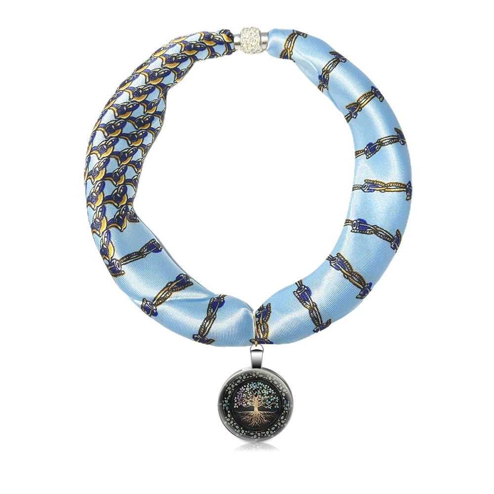 

Designer Necklace Pendant Scarf Women Fashion Neckerchief Foulard Femme Bandana Hijab Gift Tree of Life