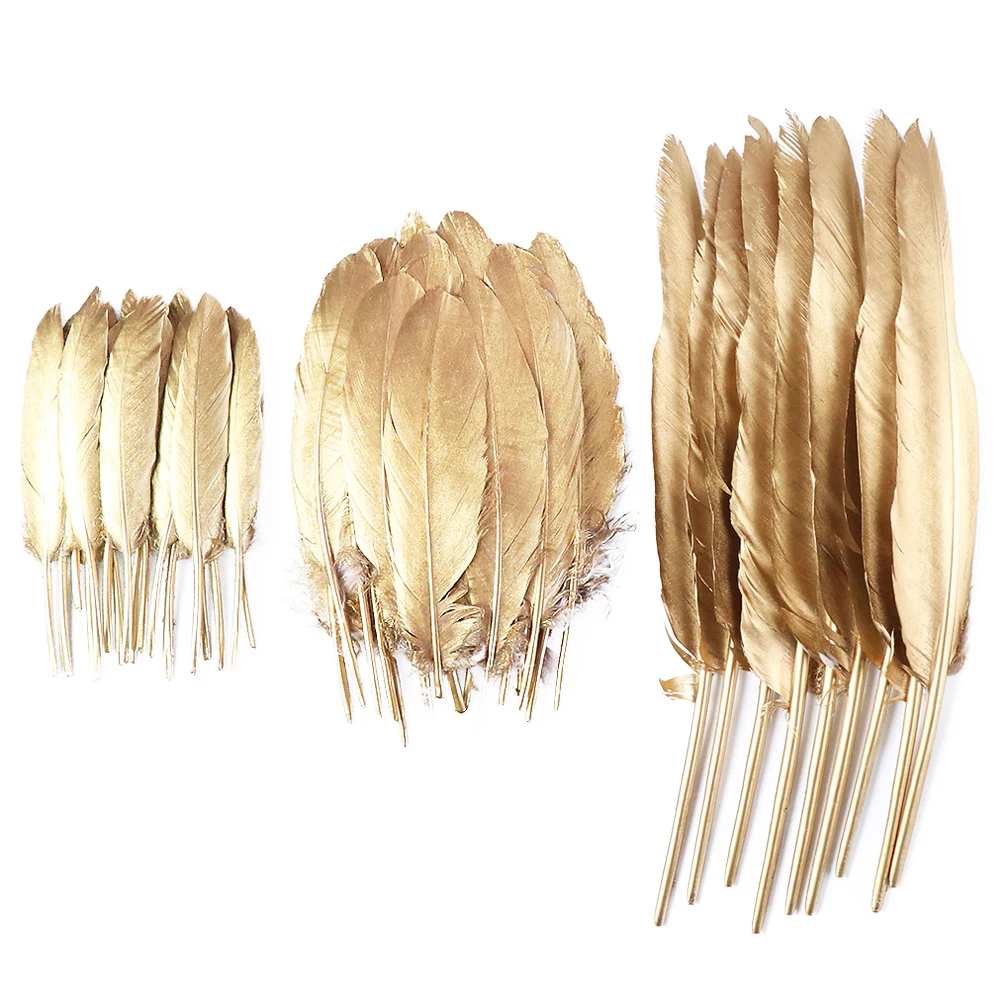 

10PCS Gold Silver Dipped Goose Feather Duck Pheasant Feathers for Crafts Wedding Feathers Decoration Carnaval Accessoires