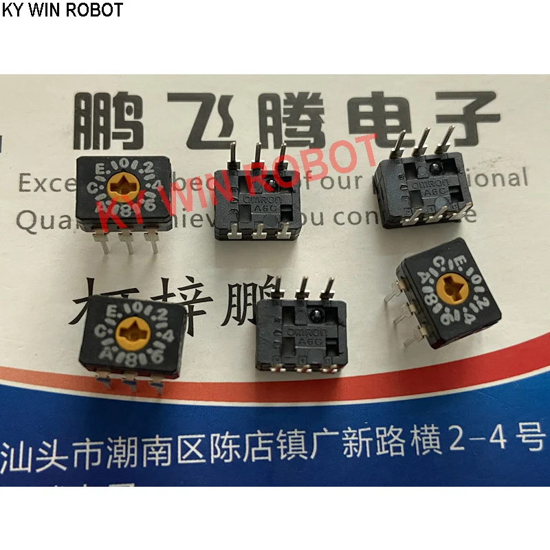 

1PCS Japan A6C-16R(N) A6C-16R 0-F/16-bit rotary dial coding switch 3: 3-pin straight 6-pin positive code