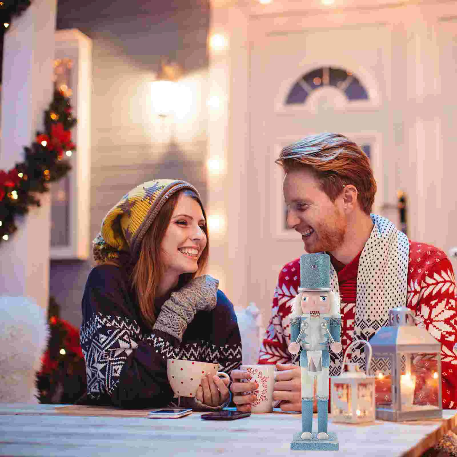 

Glitter Nutcracker Figurine Christmas Nutcracker Statue Christmas Nutcracker Soldier Ornament Xmas Decoration 30.5x7.5x6.5cm