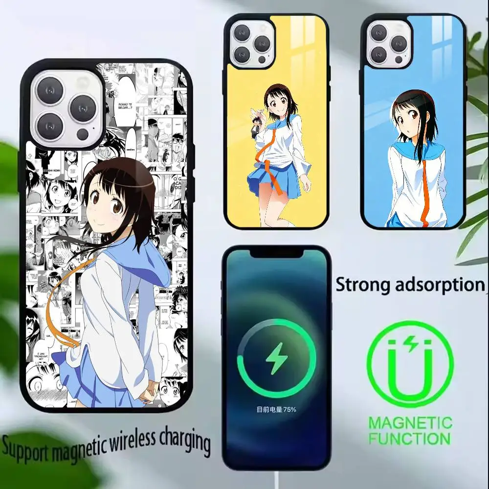 Фото Чехол для телефона с изображением персонажа аниме Nisekoi Онодеры Косаки для iPhone 17, 16, 15, 14, 13, 12, 11 Plus, Pro. Поддерживает магнитную беспроводную зарядку. №1