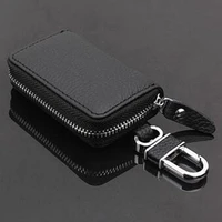 leather key bag for automobile litchi zipper bag for automobile universal personalized remote control protective cover for men