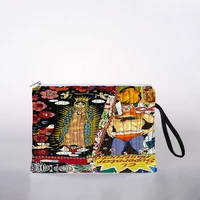 black womens fashion printed cosmetic bag butterfly piano waterproof cosmetic bag hot sale zipper cosmetic pen bag