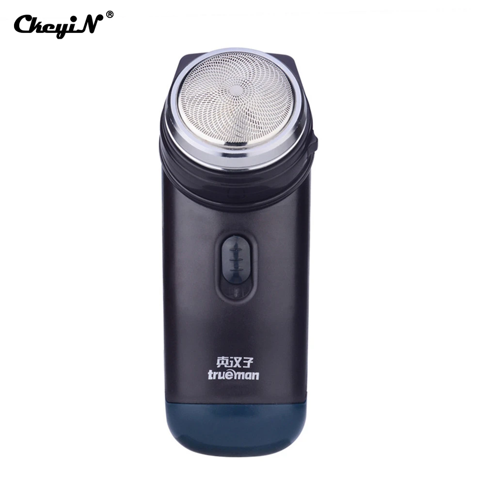 Battery Operated Men Razor Mini Portable Beard Trimmer With Stainless Steel Blade Low Noise Shaving Tool