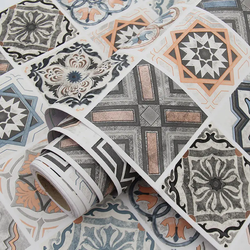 

Floor Stickers Self-Adhesive Bathroom Wall Stickers Kitchen Tile Stickers Decorative Waterproof Non-Slip Thick Wear-Resistant