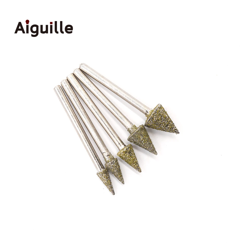 

10pcs 60# Diamond Grinding Burr Metal Peeling Bits Stone Jade Grinding Bits 4/5/6/8/10mm Diamond Grinding Point Stone Metal work