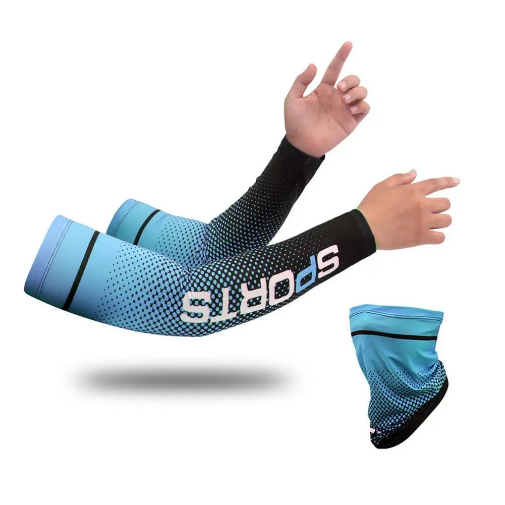 

1 set Ice Silk Sleeve Sunscreen Cuff UV Sun Protection Arm Sleeves Anti-Slip Men Women Long Gloves Outdoor Cool Sport Cycling