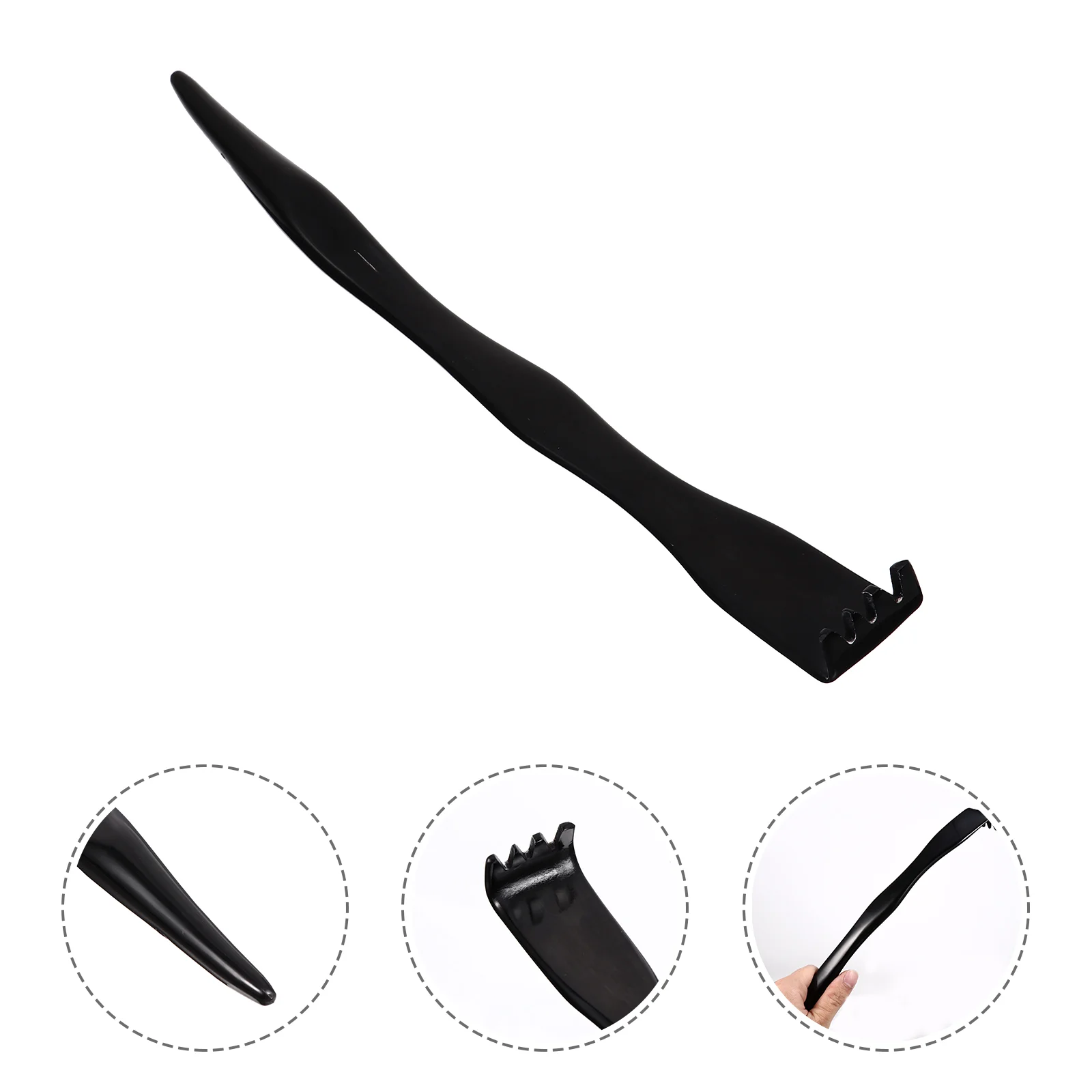 

1pc Ox Horn Back Scratcher Massaging Supply Manual Back Massager for Adults (Black)