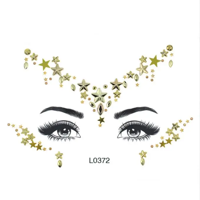 

face tattoo sequins Stickers Face Sticker Decoration Festival Party Makeup Flash Temporary Tattoos