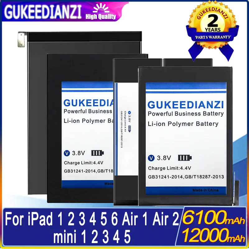 

Battery For iPad 1 3 4 5 6 pad5 pad1 pad6 pad3 pad4 mini 2 3 4 5 mini2 mini3 Mini4 Mini5 Air 1 2 Air1 Air2 A2133 Batteria