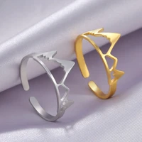 cooltime snow mountain adjustable rings stainless steel ring jewlery for women gold silver color finger rings engagement gift
