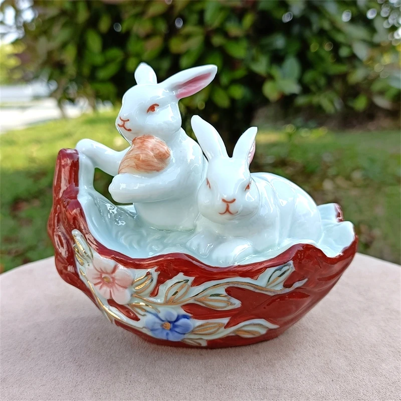 icowa ceramiczna przygoda króliczek rzeźba porcelanowy królik para statua miłośników Lair ozdoba prezent na walentynki dekoracje ślubne