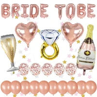 1set rose gold bride to be foil balloons star garland kit bridal shower bachelor theme party balloon decoration wedding supplies
