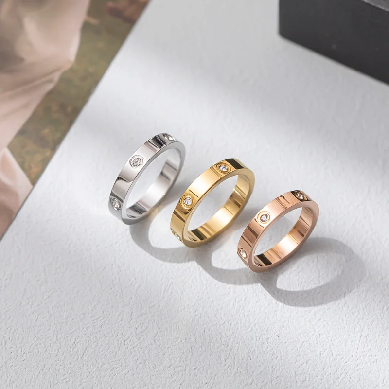 

Titanium Steel Diamond Rings with Light Weight and Fadeless Jewelry for Women A Variety of Exquisite Styles Can Be Selected