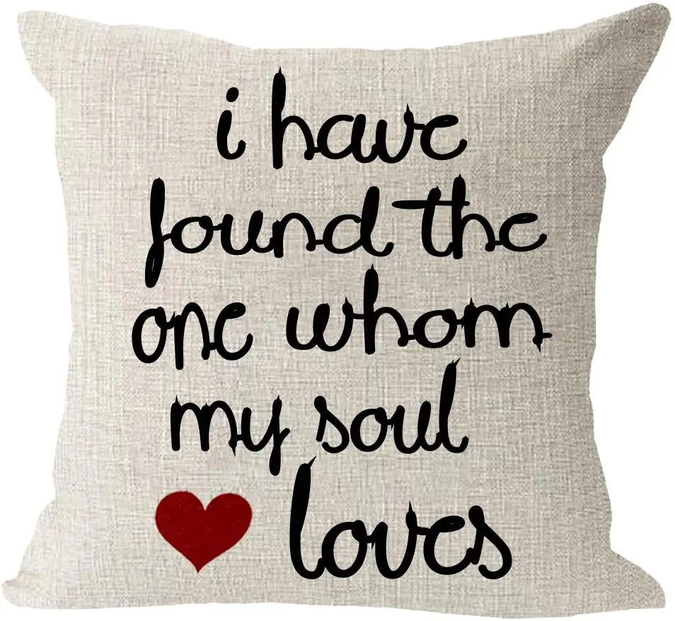 

Best Gift to Lover i Have Found The one whom My Soul Love Cotton Square Throw Waist Cover Pillowcase Sofa