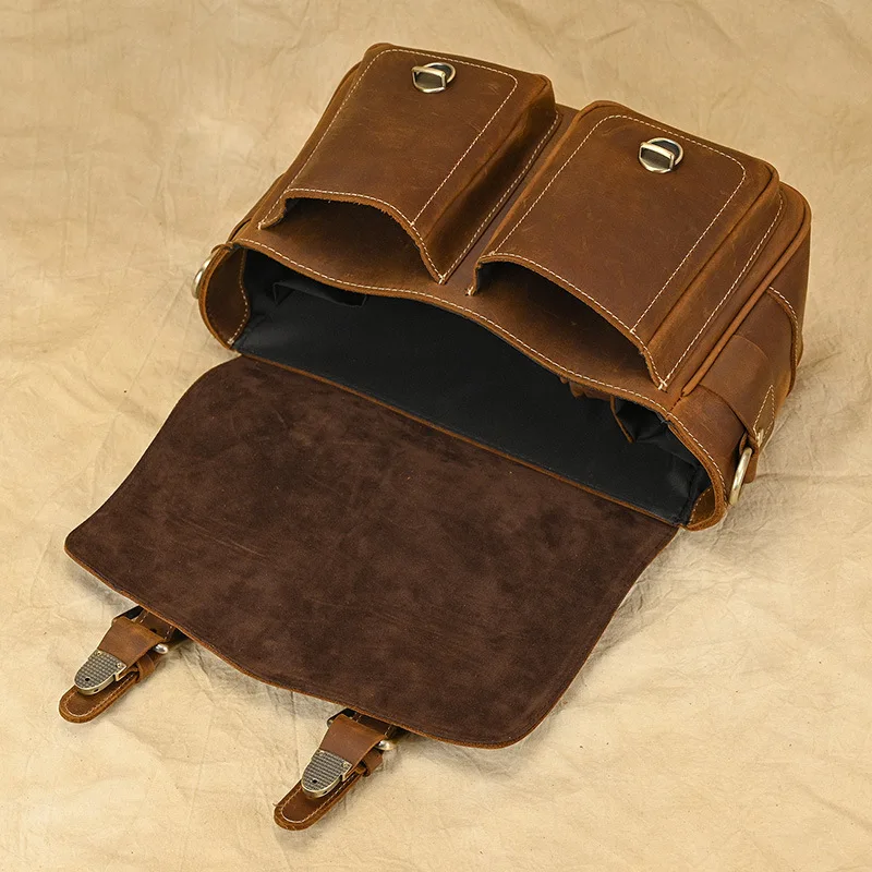 Новинка 100% кожаная сумка для камеры сумка-мессенджер наружной Водонепроницаемая