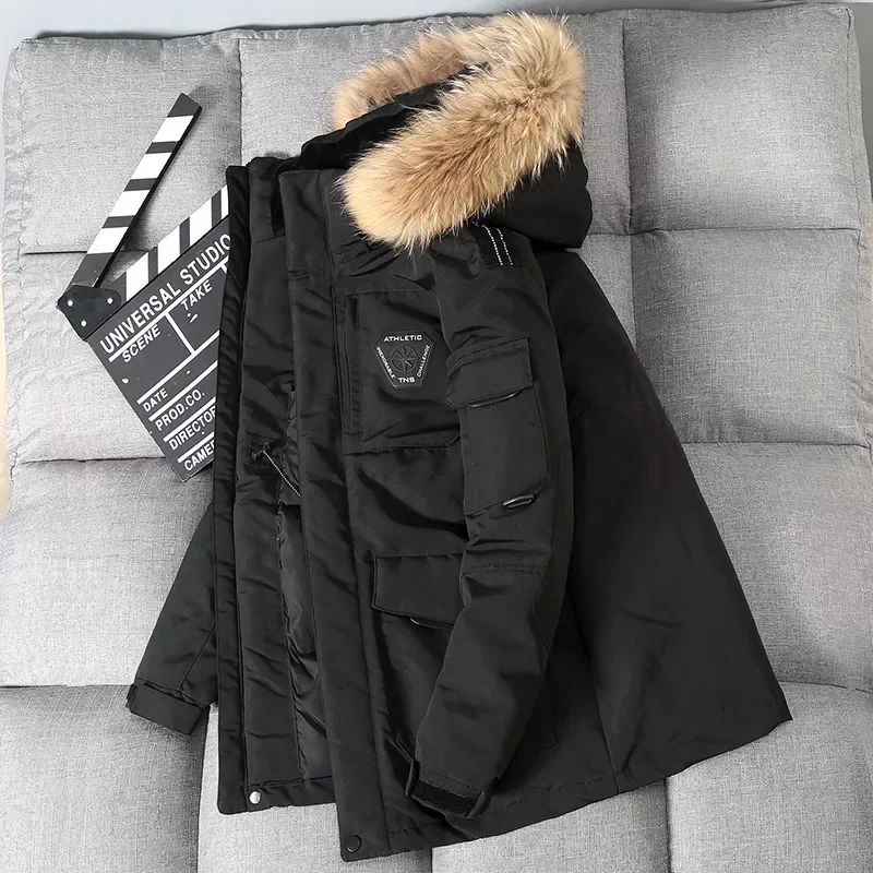 New2022 Degree Winter Parkas Jacket Men White Duck Down Parkas Windbreaker Waterproof Hooded Thicken Warm Down Jackets Overcoat