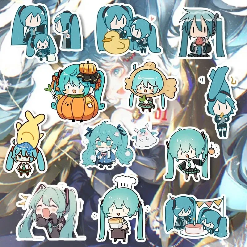 Hatsune Miku водостойкая наклейка Kawaii аниме милая мультяшная Diy Наклейка учетная