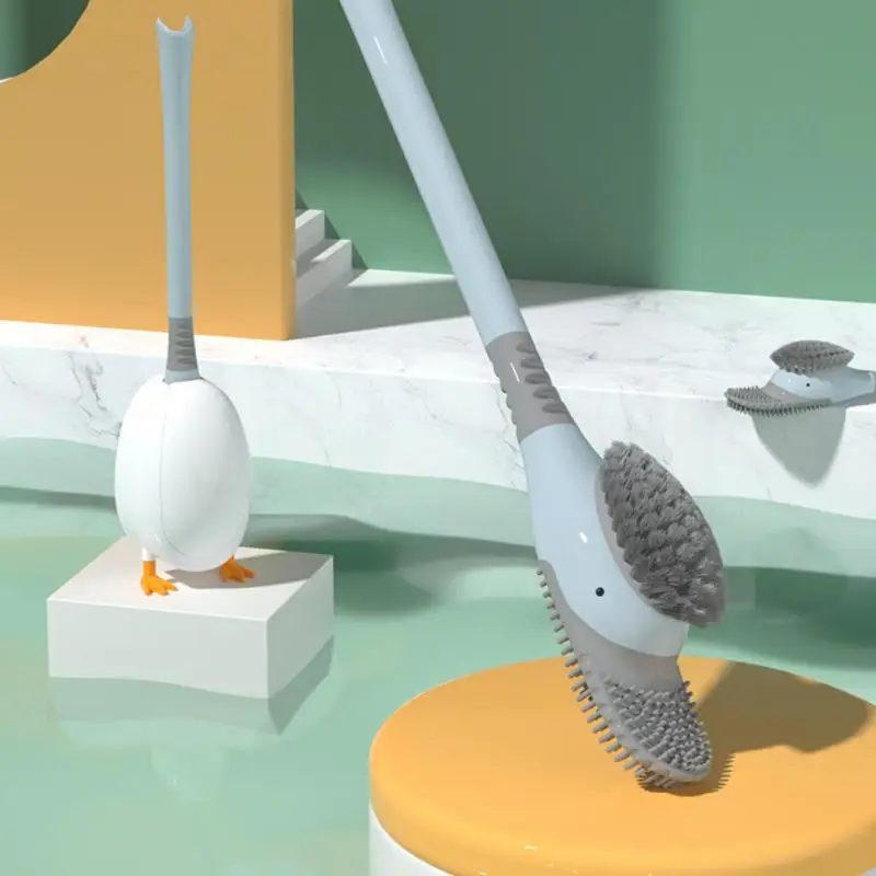 

Toilet Brush Shell Shape Household Silicone Toilet Cleaning Brush Tools Wall Mounted Long Handle Home Bathroom Accessories Bathr